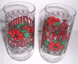 (2) Libbey&#39;s Paraglazed Christmas Season&#39;s Tumblers Glasses - £27.65 GBP