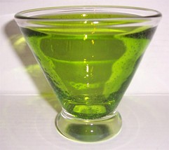 (1) Lime Green Handblown Cocktail Collectible Glass With Air Bubbles - £33.22 GBP