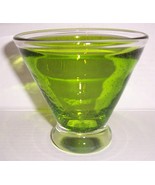 (1) Lime Green Handblown Cocktail Collectible Glass With Air Bubbles - $42.00