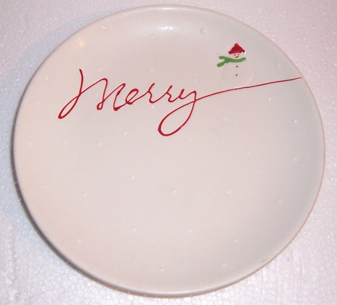 Hallmark "MERRY" Snowman collectible Christmas Plate - $14.26