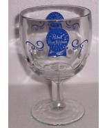 VINTAGE PABST BLUE RIBBON AD BEER DEPRESSION COLLECTIBLE GLASS - $23.99