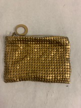 Vintage 1940&#39;s Gold Coin Purse, Metal Mesh Clutch Evening Bag - £22.03 GBP