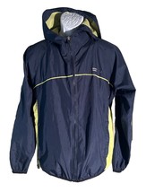 STARTER Long Sleeve Full Zip Hooded Vented Nylon Jacket Blue Green Small... - $8.90