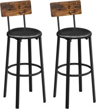 Vasagle Bar Stools, Set Of 2 Pu Upholstered Breakfast Stools, 29.7 Inches - $99.99