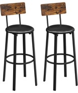 Vasagle Bar Stools, Set Of 2 Pu Upholstered Breakfast Stools, 29.7 Inches - £65.81 GBP