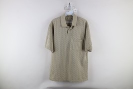 Vintage 90s Streetwear Mens Medium Faded Geometric Striped Knit Golf Polo Shirt - $39.55