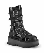 DEMONIA SLACKER-160  Women&#39;s  2&quot; Platform Mid-Calf  W/5 Buckle Straps Boots - $170.89 CAD