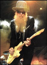 ZZ Top Billy Gibbons with his vintage Fender Telecaster guitar pin-up photo - $4.23