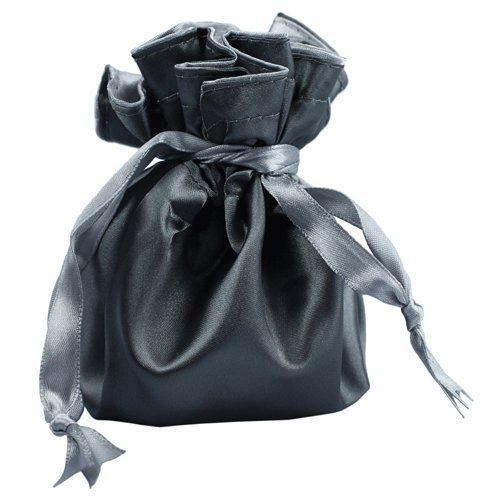 Reversible Satin Jewelry Pouch Gray / Silver Wedding Bridal Shower Favor... - $1.95