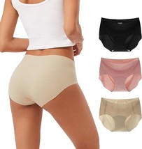 Innersy 3pk Seamless No Show Hipster Panties Small  Black/Brick Red/Nude - $14.99