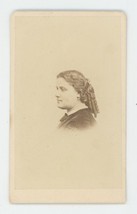 Antique CDV Circa 1860s Lovely Young Woman With Long Curls  Black Newport, RI - £7.57 GBP