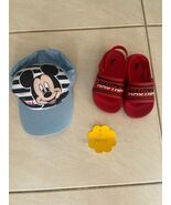 Baby Boy Clothes Lot Size 12M Disney Mickey Cap + Nautica Red Sandals - $22.74