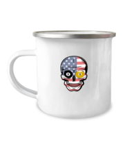 12oz Camper Mug Coffee Funny Pool Billiard Snooker Skull American Flag  - £19.57 GBP