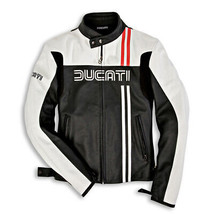 Ducati Riding Motorcycle Racing Motorbike Approve Armour CE Leather Men Jacket - £143.86 GBP
