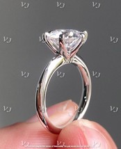 3Ct Round Cut Simulated Moissanite Engagement Ring 14K White Gold Plated Silver - £39.45 GBP