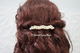 Bridal Barrette, Wedding Pearl Cluster Barrette Ivory cream Bride hair accessory - £23.97 GBP
