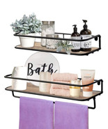 Floating Shelves Bathroom Wall Decor Farmhouse Rustic Brown - £10.89 GBP