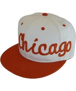 Chicago City Name Offset Script Snapback Baseball Cap (White/Red) - $19.95