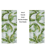 KAY DEE DESIGNS 2 &quot;Palm Fronds&quot; Green R6790 Dual Purpose Terry Towels~16... - £12.72 GBP