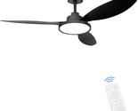 Ohniyou 52&quot; Ceiling Fan With Led Light And Remote Control Matte Black Ou... - $151.94