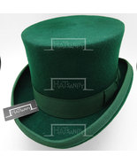  HATsanity Retro Wool Felt Formal Tuxedo Topper Hat - Green - £39.84 GBP