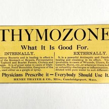Thayer&#39;s Thymozone Medicine 1894 Advertisement Victorian Medical 2 ADBN1L - £10.15 GBP