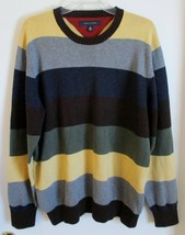 Vintage Tommy Hilfiger Color Block Striped Cotton Sweater Size Large - £38.76 GBP