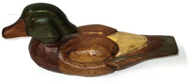 Vintage Hand Carved Wood Mallard Duck Decoy 10&quot; - £11.93 GBP