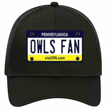 Owls Fan Novelty Black Mesh License Plate Hat - £22.67 GBP