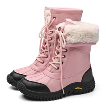 Snow boots mid calf warm snow boots thick fur comfortable waterproof booties chaussures thumb200