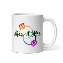 Lesbian Marriage Wedding Mrs &amp; Mrs. Coffee &amp; Tea Mug Cup LTGBQ Rainbow Keepsake - £15.97 GBP+