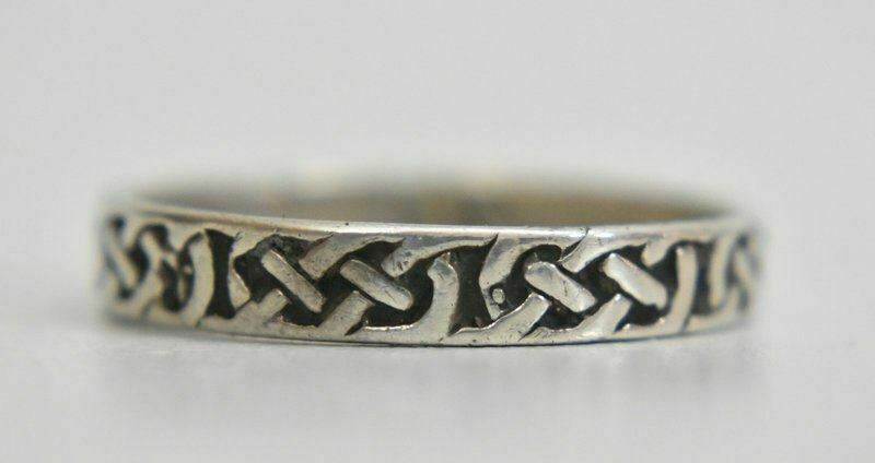 Celtic band slender Irish knot ring sterling silver thumb men women Size 12.75 Item image 6