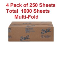 Scott Multi-Fold Paper Towels, 9-1/5 X 9-2/5 Inch, 4 Pack of 250, 1000 s... - £22.51 GBP