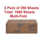 Scott Multi-Fold Paper Towels, 9-1/5 X 9-2/5 Inch, 4 Pack of 250, 1000 s... - £22.43 GBP