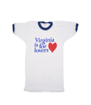 Vintage 70s Virginia Is For Lovers T Shirt Womens XS Ringer Baby Hanco T... - £15.16 GBP