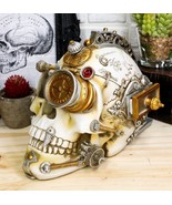 Ebros Large Steampunk Cyborg Cerebrum Skull Figurine W/ Secret Side Draw... - $83.00 CAD