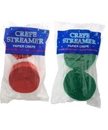 Red and Green Crepe Streamers - 4 Rolls - £6.39 GBP