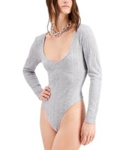 MSRP $40 Bar iii Scoop-Neck Bodysuit Grey Size XL - $298.30 MXN