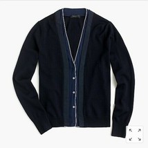 Womens Size XS J. Crew Merino Wool Harlow Cardigan Sweater with Shirt Underlay - £23.42 GBP
