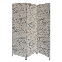 HomeRoots 379907 3 Panel Soft Fabric Room Divider  Beige  Black - 71 x 47 x 1 in - £303.09 GBP