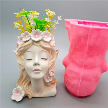 Large Fairy Girl Vase Planter Mould Cement Resin Concrete Pen Pot Silico... - £28.15 GBP