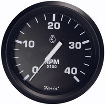 Faria Euro Black 4&quot; Tachometer - 4000 RPM (Diesel - Magnetic Pick-Up) - £90.81 GBP