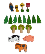 Thomas The Train &amp; Friends Wooden Trees Road Rail Signs Animals Lot Of 18 - £14.90 GBP
