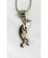 Kokopelli Opal Sugilite Inlay Sterling Silver Pendant Necklace - £99.98 GBP