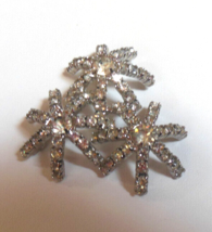 Vintage Signed WEISS Brooch- Prong-set Clear Rhinestones - £34.75 GBP