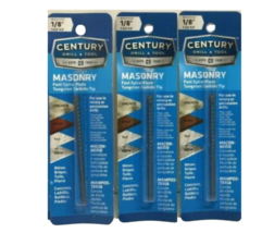 Century Drill &amp; Tool 84408  1/8&quot; x 1-1/2&quot; x 3&quot; Masonry Drill Bit Pack of 3 - £17.40 GBP