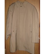 Vintage Mens 42L London Fog Tan Zip-Out Lining Button Front Rain Coat Ja... - £30.38 GBP