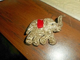Beaded Elephant Pin - Backing Attached - 1 1/2 Inches Wide X 1 1/4 Inches Tall - £7.18 GBP