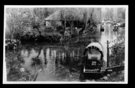 Vintage RPPC Real Photo Postcard Xochimilco Mexico River Boats Farmer Tr... - $19.79