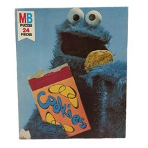 Vintage 1976 Sesame Street Cookie Monster Milton Bradley Puzzle 24 Piece in Box - £11.67 GBP